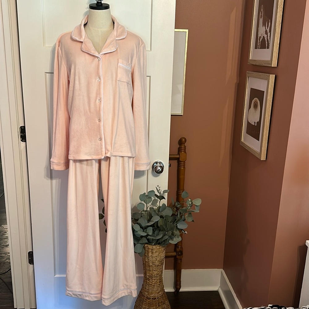 House of Harlow 1960 pale pink 2-piece polyester super soft L drawstring pajamas